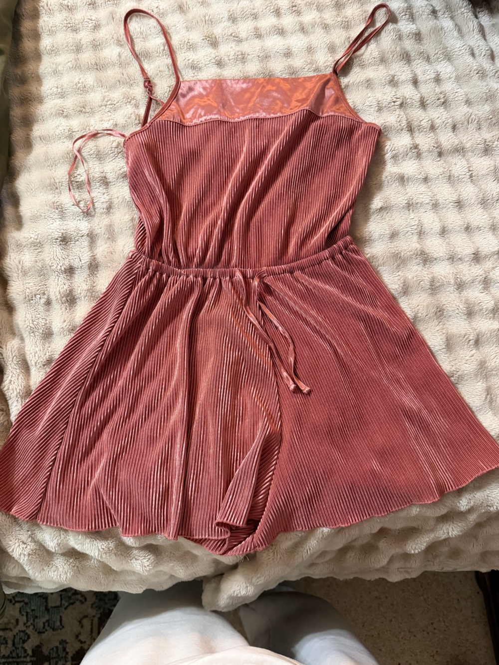 Urban Outfitters Pleated Rose Pink Romper